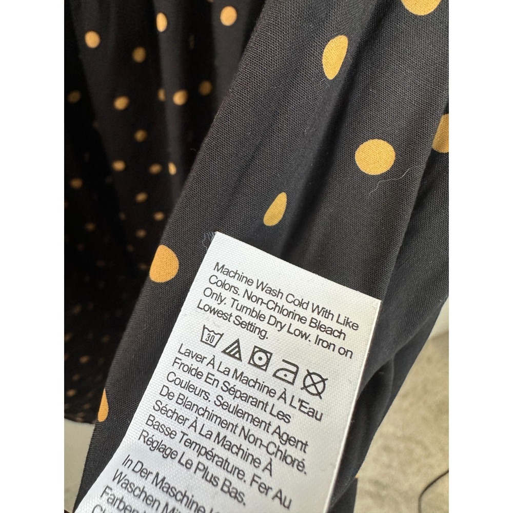 Madewell Lucie V-Neck Smocked Mini Dress Oval Dot Black Tan ND043 Size Medium - Picture 11 of 16